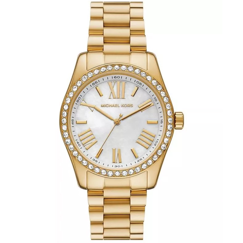 Michael Kors Women's Quartz Gold Stainless Steel Mother Of Pearl Dial 38mm Watch MK1079SET