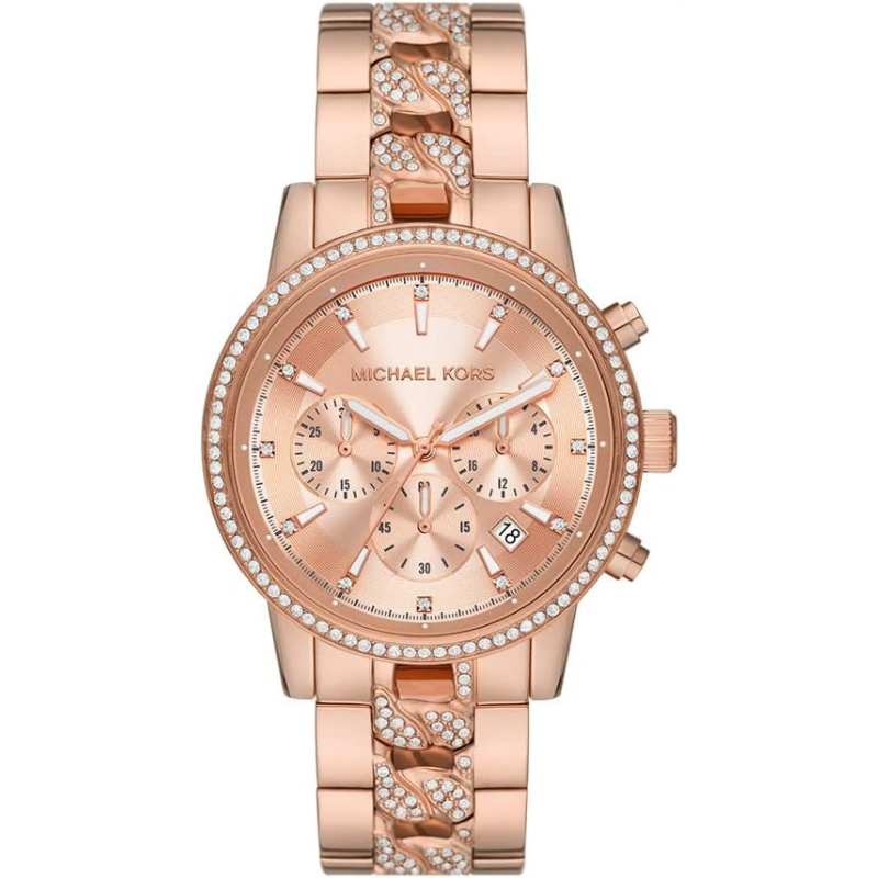 Michael Kors Women’s Chronograph Quartz Rose Gold Stainless Steel Rose Gold Dial 41mm Watch MK7223