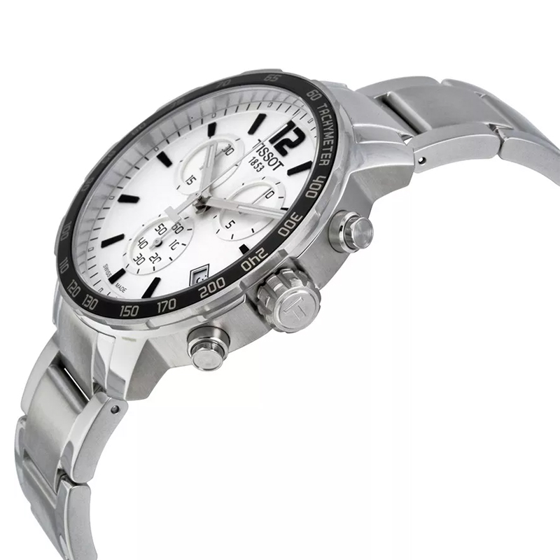 TISSOT Men’s Chronograph Quartz Swiss Made Silver Stainless Steel Silver Sunray Dial 42mm Watch T095.417.11.037.00