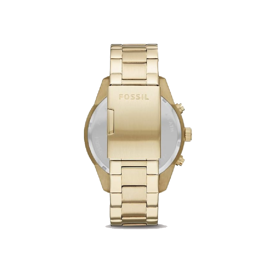 Fossil Men’s Chronograph Quartz Gold Stainless Steel Blue Dial 50mm Watch BQ2531 (Like New) - Image 3