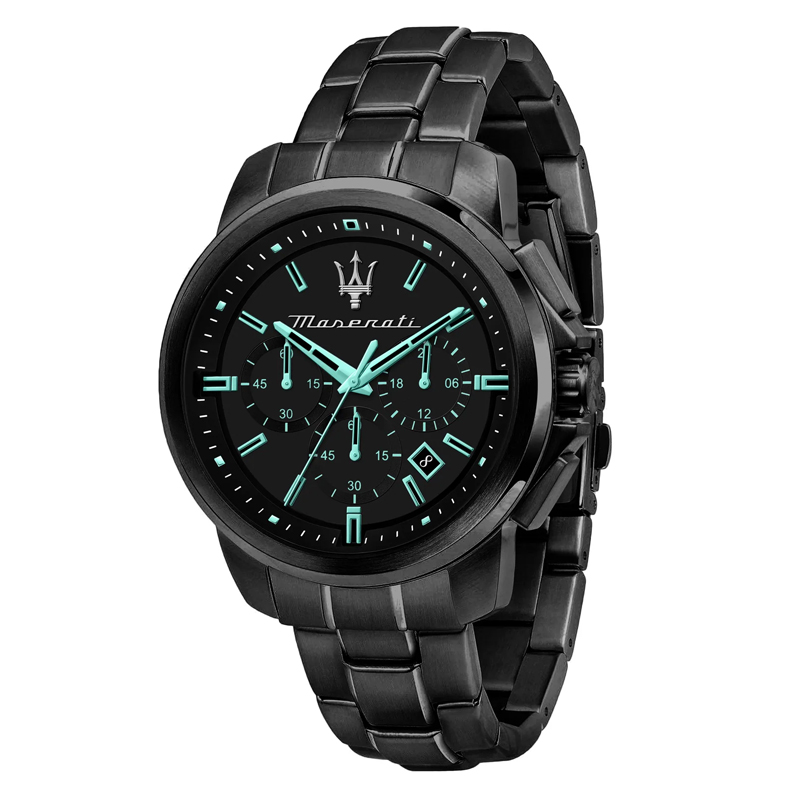 Maserati Successo Aqua Edition Men’s Chronograph Quartz Black Stainless Steel Black Dial 45mm Watch R8873644003