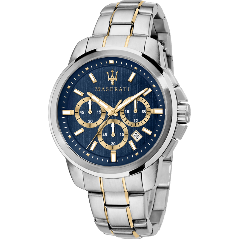 Maserati Men’s Chronograph Quartz Silver Stainless Steel Blue Dial 44mm Watch R8873621016