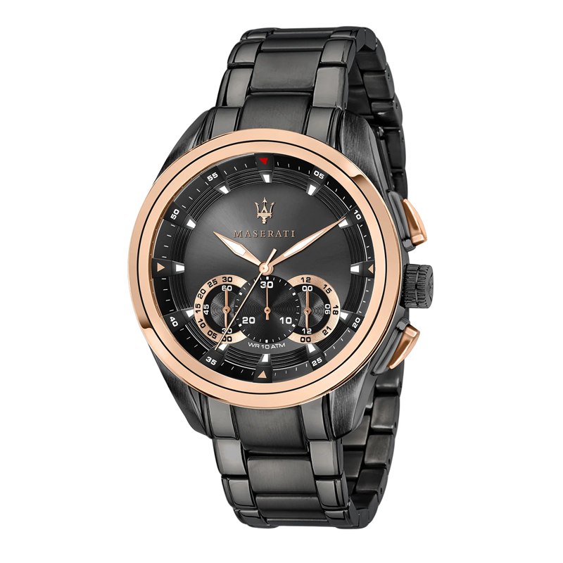 Maserati Men’s Chronograph Quartz Black Stainless Steel Black Dial 45mm Watch R8873612016