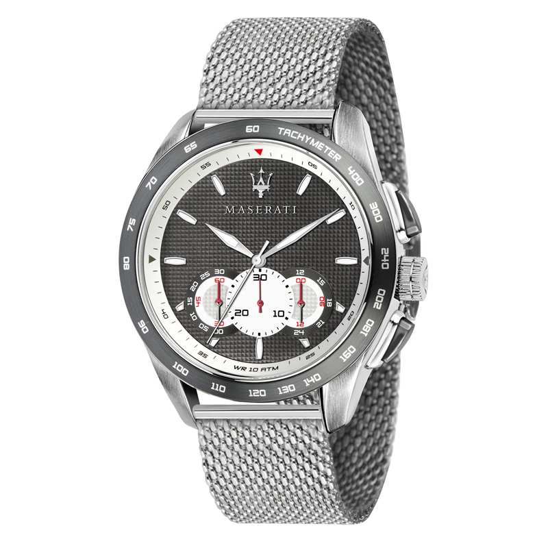 Maserati Men’s Chronograph Quartz Silver Stainless Steel Grey Dial 45mm Watch R8873612008