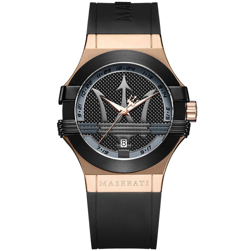 Maserati Men’s Quartz Black Silicone Strap Black Dial 40mm Watch R8851108002