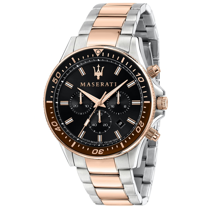 Maserati Men’s Chronograph Quartz Two-Tone Stainless Steel Black Dial 44mm Watch R8873640009