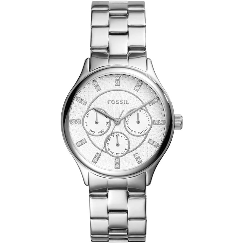 Fossil Women’s Quartz Stainless Steel Silver Dial 36mm Watch BQ1560 (Without Tag)