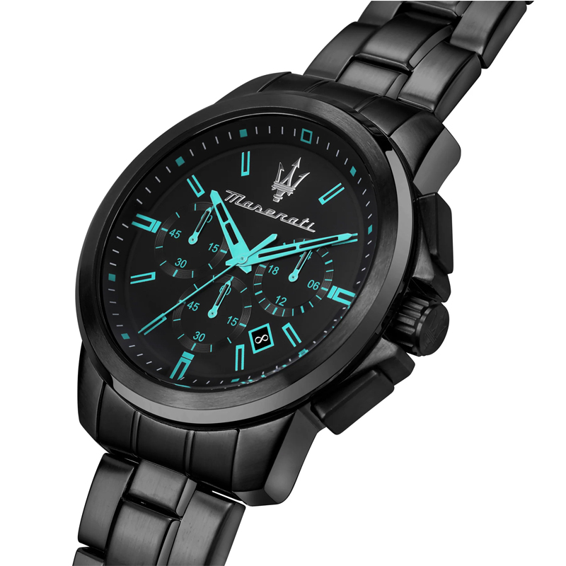 Maserati Successo Aqua Edition Men’s Chronograph Quartz Black Stainless Steel Black Dial 45mm Watch R8873644003