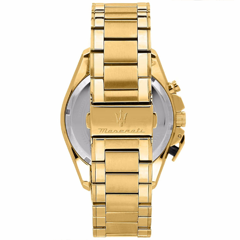 Maserati Men’s Chronograph Quartz Gold Stainless Steel Black Dial 45mm Watch R8873612058