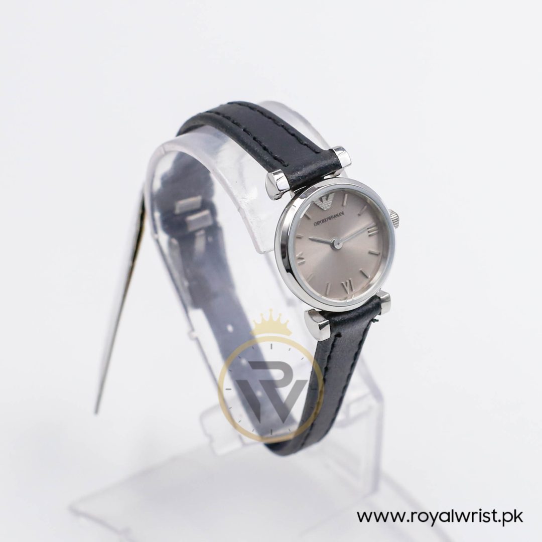 Emporio Armani Women’s Quartz Black Leather Strap Silver Grey 22mm Watch AR1685-1 - Image 5