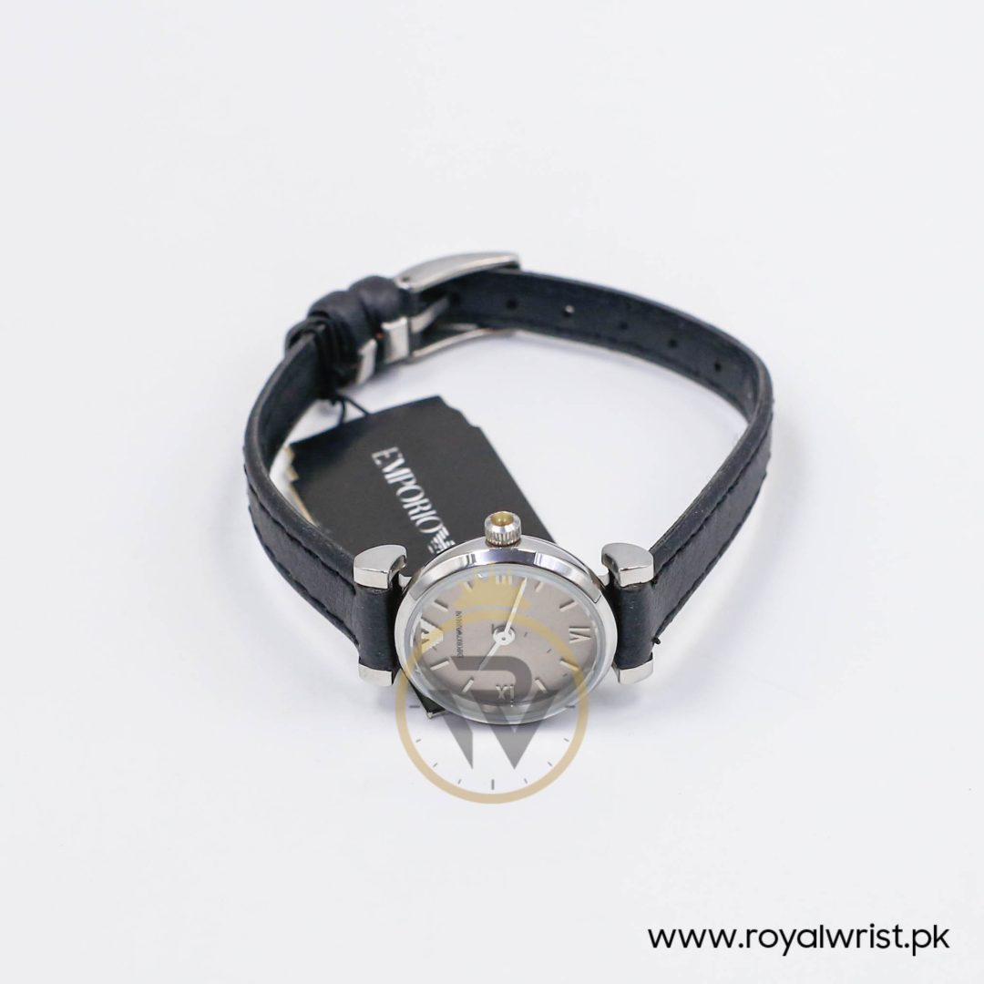 Emporio Armani Women’s Quartz Black Leather Strap Silver Grey 22mm Watch AR1685-1 - Image 3