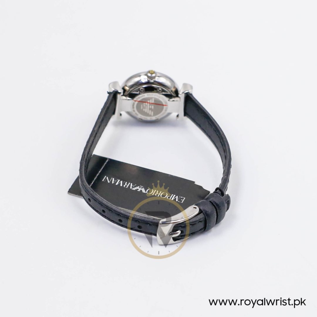 Emporio Armani Women’s Quartz Black Leather Strap Silver Grey 22mm Watch AR1685-1 - Image 12