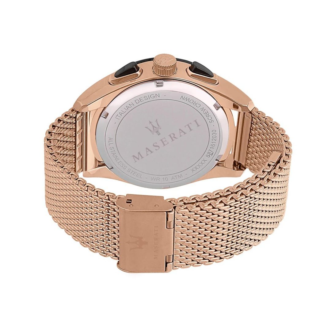 Maserati Traguardo Men’s Quartz Rose Gold Stainless Steel White Dial 45mm Watch R8873612011 - Image 3