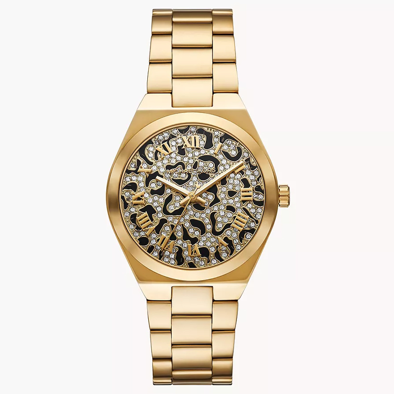 Michael Kors Women’s Quartz Gold Stainless Steel Black & Gold Dial 37mm Watch MK7500 (Without Tag)