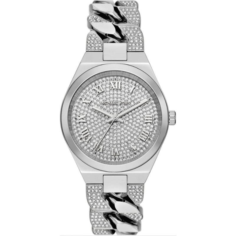 Michael Kors Women’s Quartz Silver Stainless Steel Crystal Pave Dial 37mm Watch MK7488 (Without Tag)