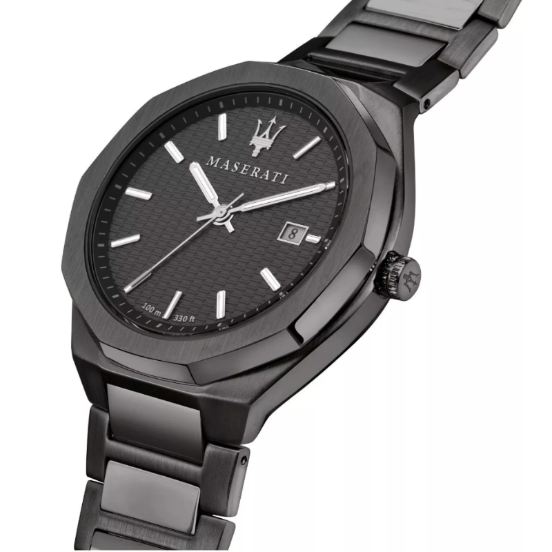 Maserati Men’s Quartz Dark Grey Stainless Steel Black Dial 45mm Watch R8853142001 - Image 2