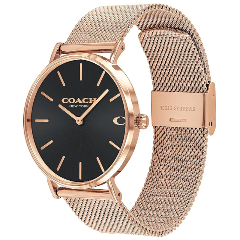 Coach Men’s Quartz Rose Gold Stainless Steel Black Dial 41mm Watch 14602552 - Image 2