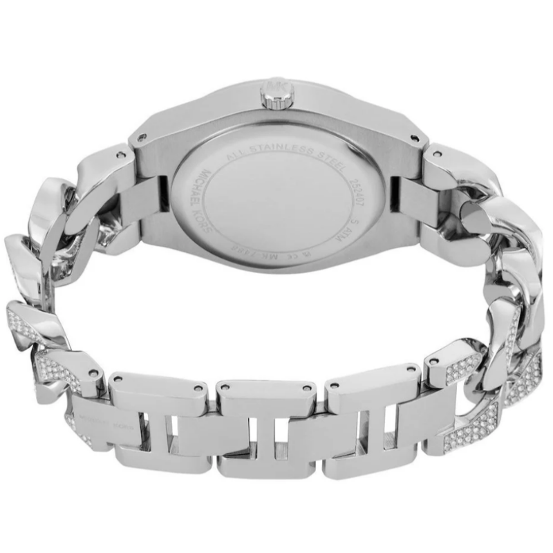 Michael Kors Women’s Quartz Silver Stainless Steel Crystal Pave Dial 37mm Watch MK7488 - Image 2