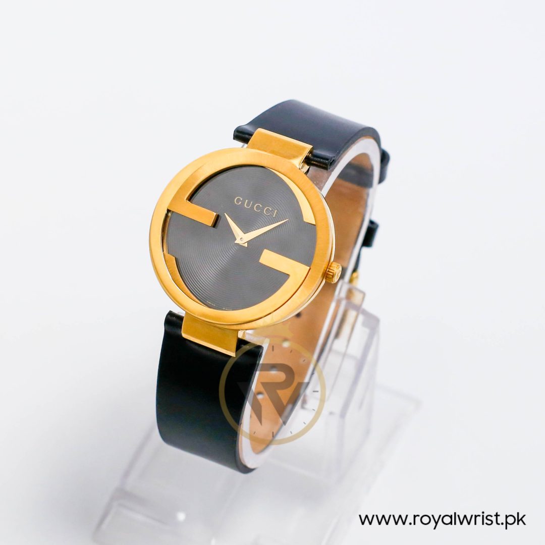 Gucci Unisex Swiss Made Quartz Black Leather Strap Black Dial 37mm Watch YA133326/1 - Image 6
