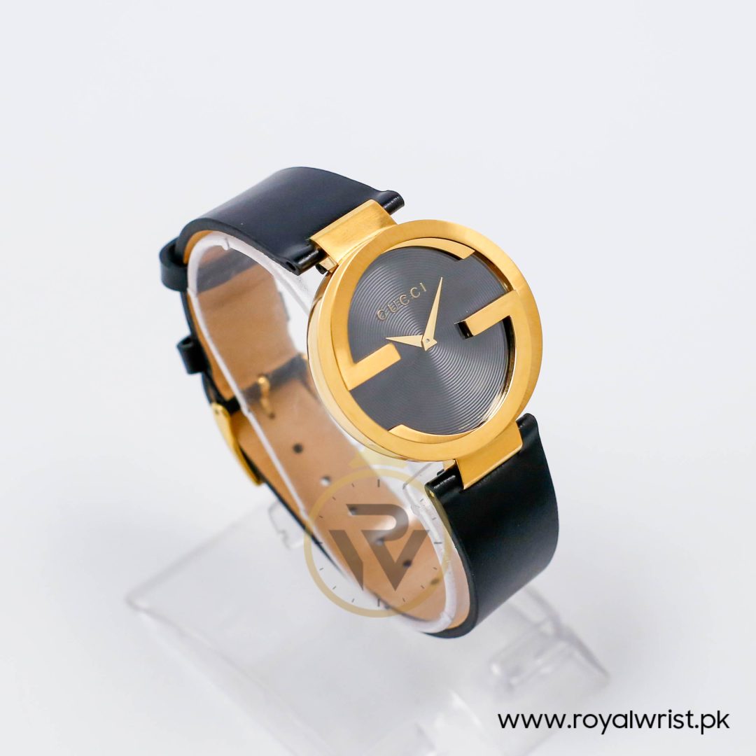 Gucci Unisex Swiss Made Quartz Black Leather Strap Black Dial 37mm Watch YA133326/1 - Image 7