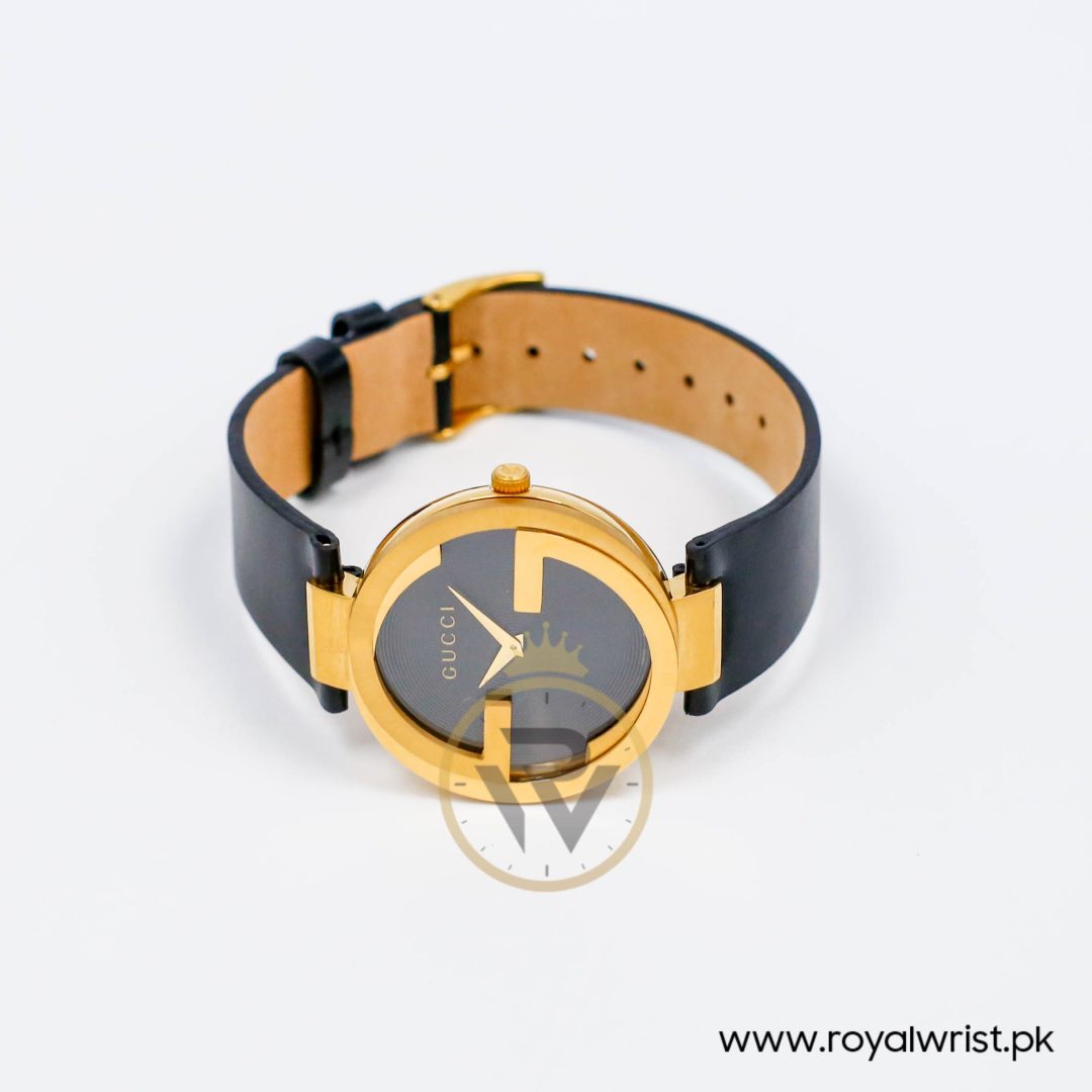 Gucci Unisex Swiss Made Quartz Black Leather Strap Black Dial 37mm Watch YA133326/1 - Image 3