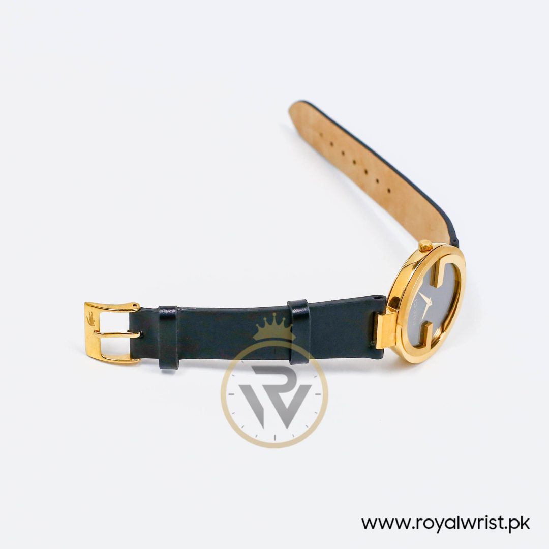Gucci Unisex Swiss Made Quartz Black Leather Strap Black Dial 37mm Watch YA133326/1 - Image 9