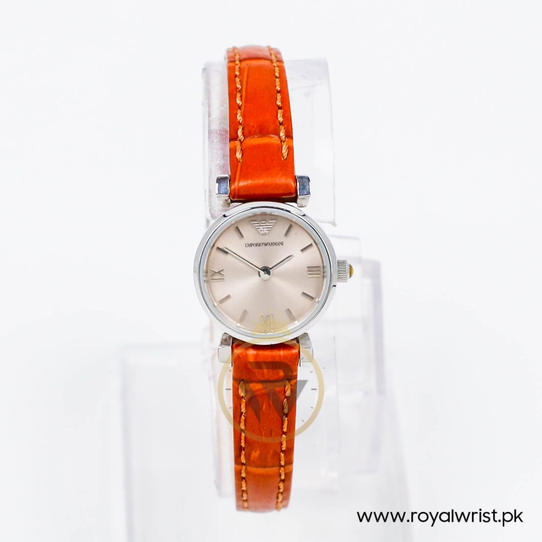 Emporio Armani Women’s Quartz Brown Leather Strap Grey 22mm Watch AR1685-3 - Image 2