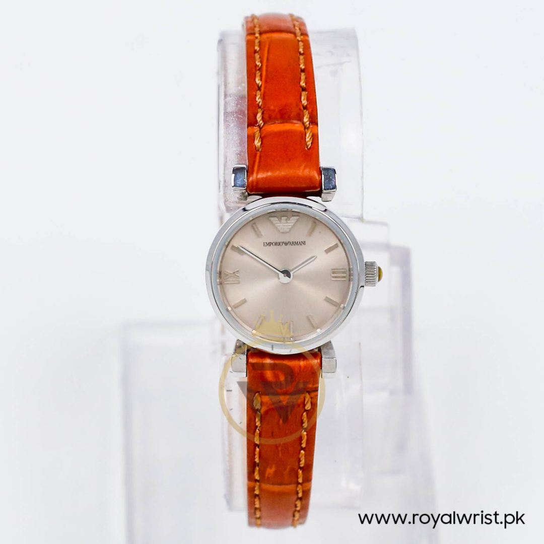 Emporio Armani Women’s Quartz Brown Leather Strap Grey 22mm Watch AR1685-3