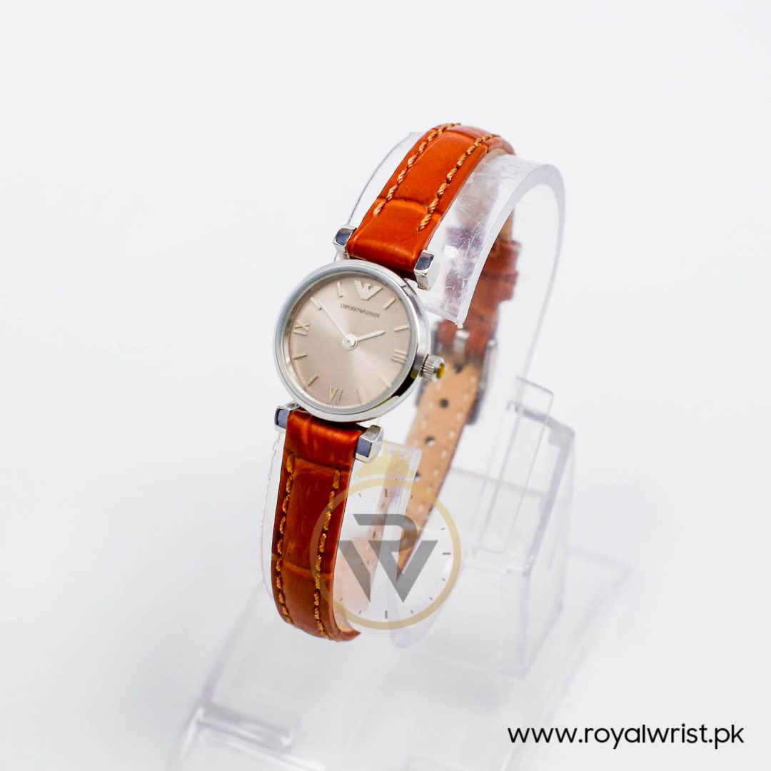 Emporio Armani Women’s Quartz Brown Leather Strap Grey 22mm Watch AR1685-3 - Image 4
