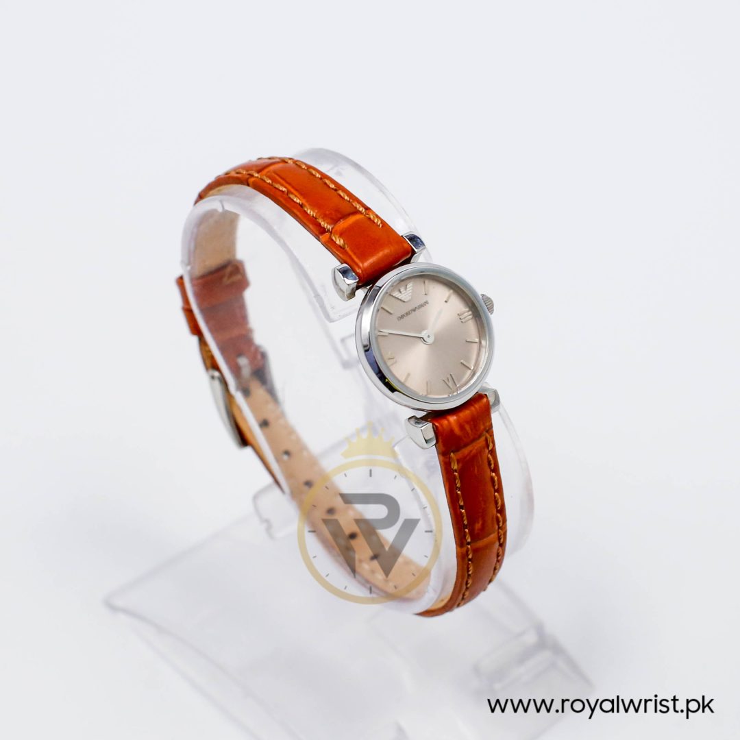 Emporio Armani Women’s Quartz Brown Leather Strap Grey 22mm Watch AR1685-3 - Image 5