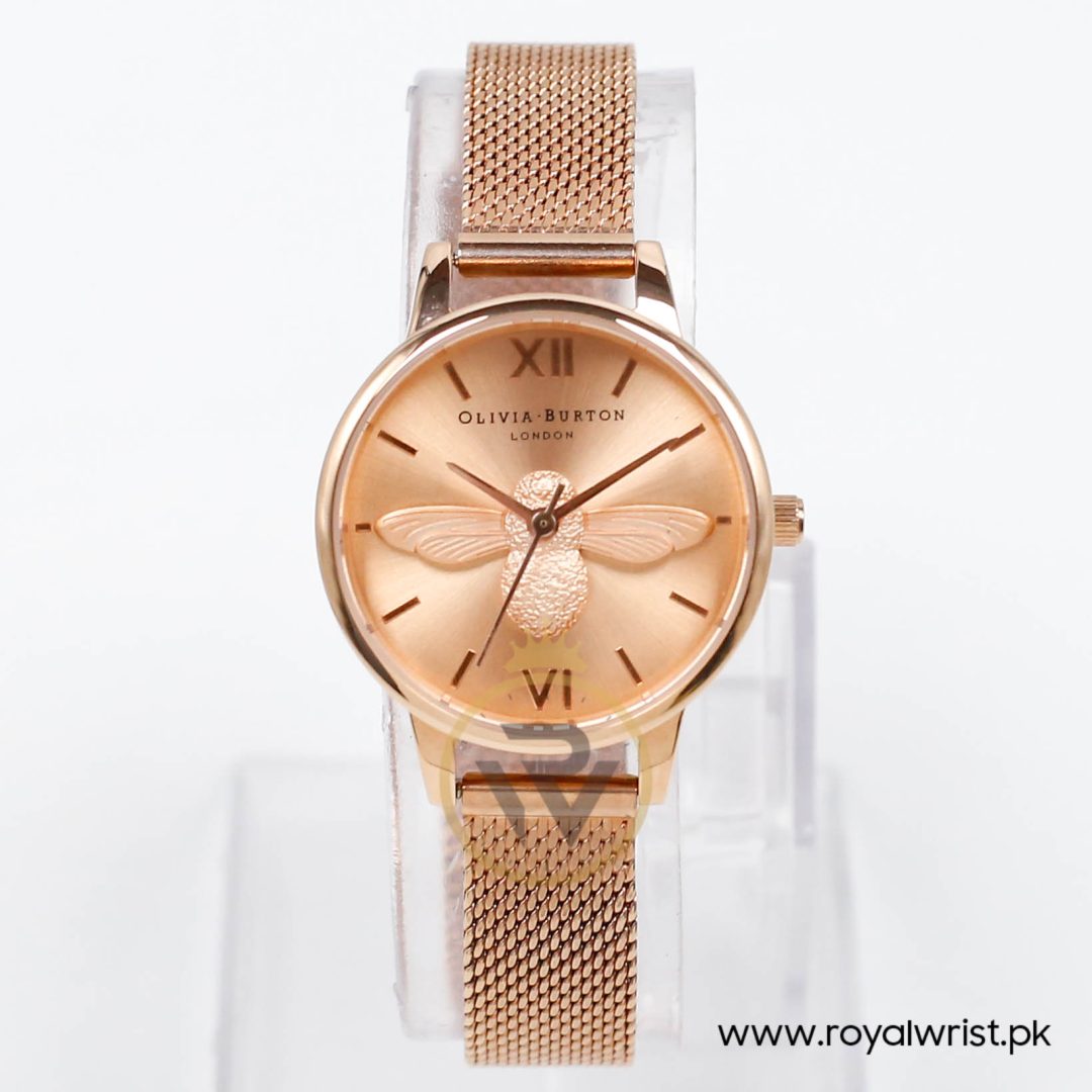 Olivia Burton Women's Quartz Rose Gold Stainless Steel Rose Gold Dial 30mm Watch HM1121
