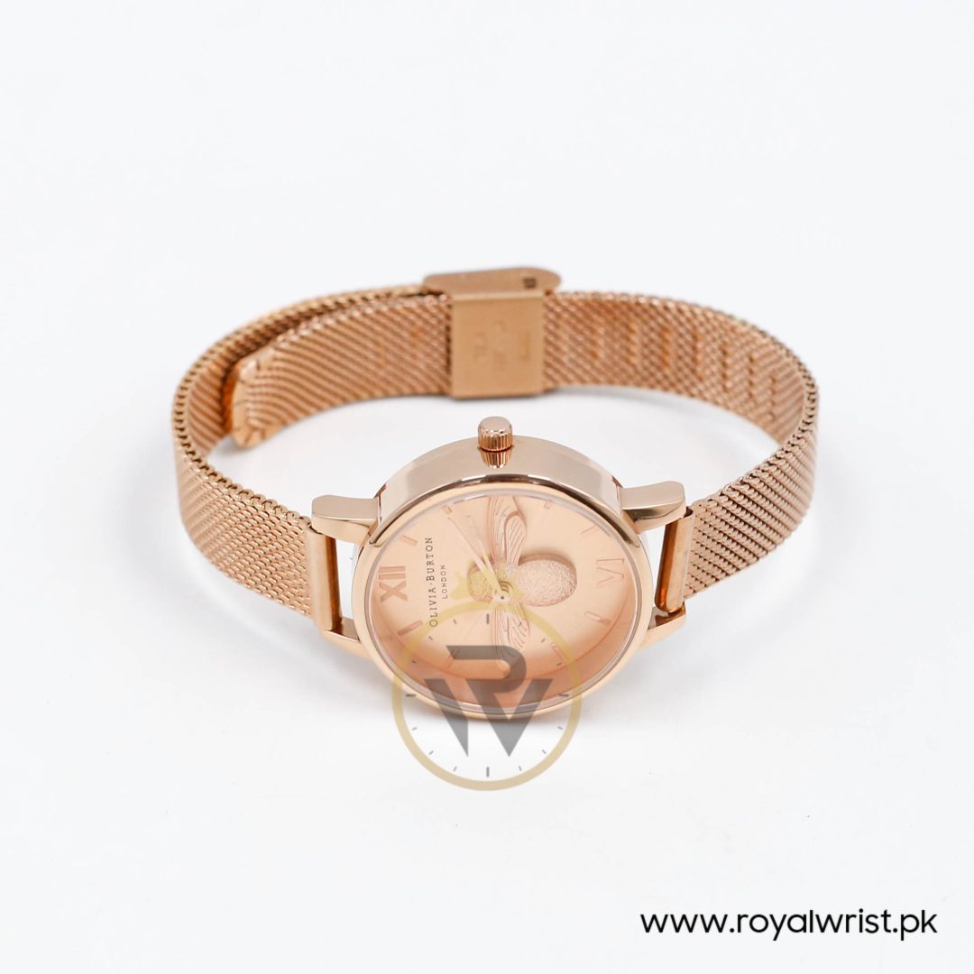 Olivia Burton Women's Quartz Rose Gold Stainless Steel Rose Gold Dial 30mm Watch HM1121 (Like New) - Image 3