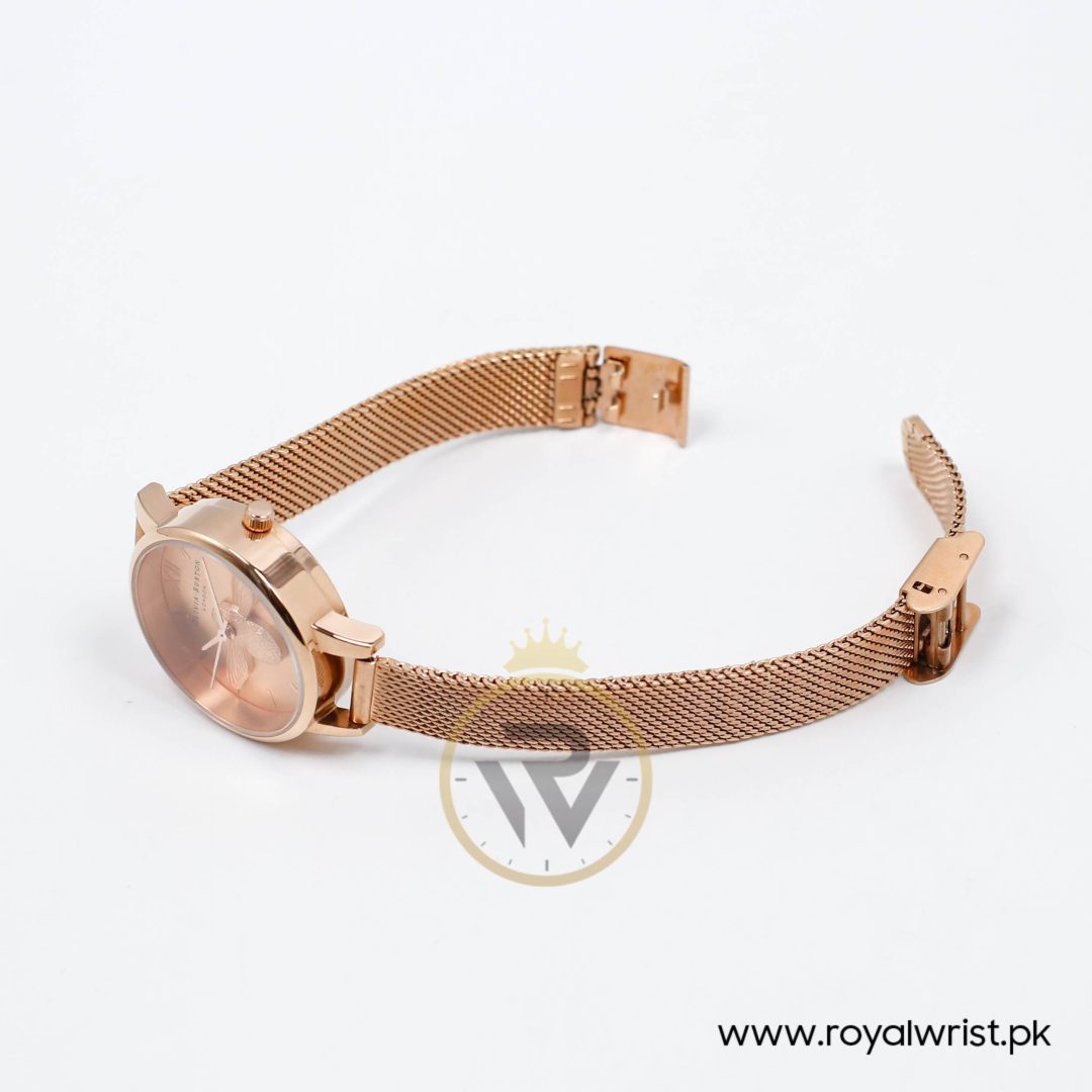Olivia Burton Women's Quartz Rose Gold Stainless Steel Rose Gold Dial 30mm Watch HM1121