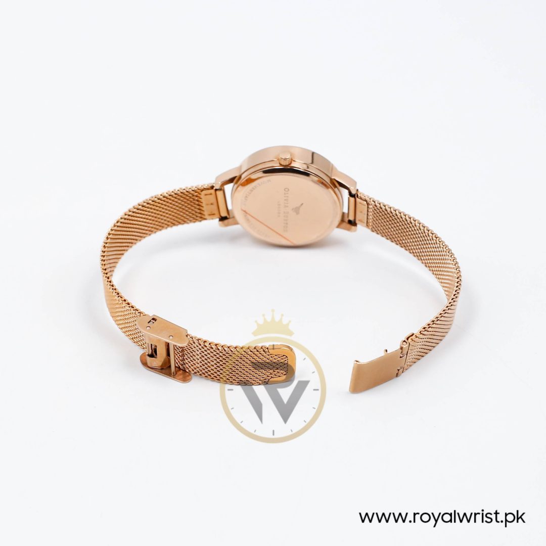 Olivia Burton Women's Quartz Rose Gold Stainless Steel Black Dial 30mm Watch HM1121-3 (Like New) - Image 9