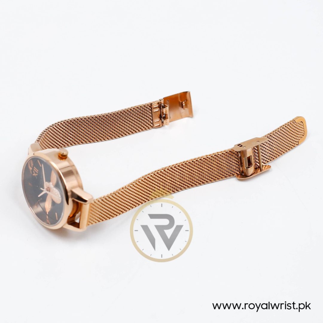 Olivia Burton Women's Quartz Rose Gold Stainless Steel Black Dial 30mm Watch HM1121-3 (Like New) - Image 6