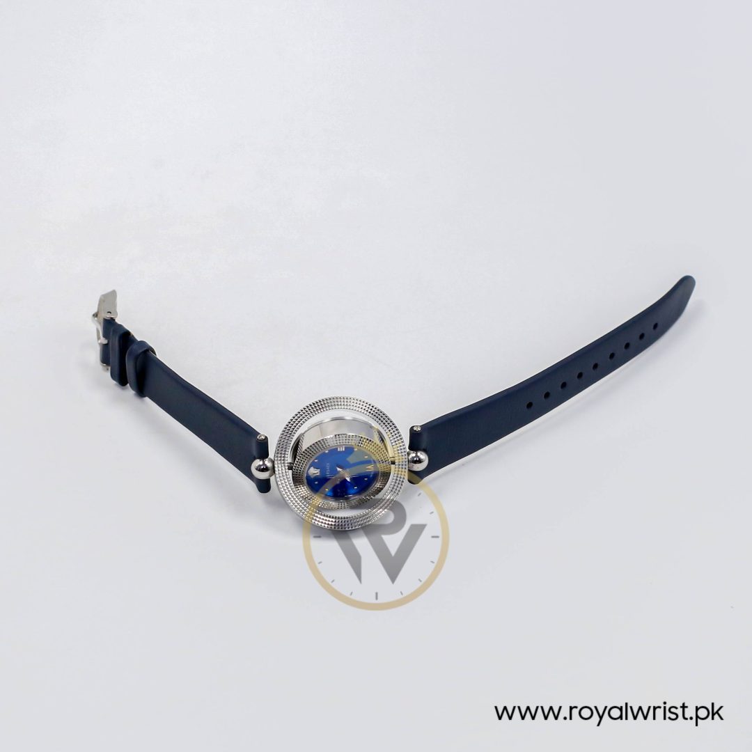 Versace Women’s Quartz Swiss Made Dark Blue Leather Strap Blue Dial 34mm Watch VE7900220-1