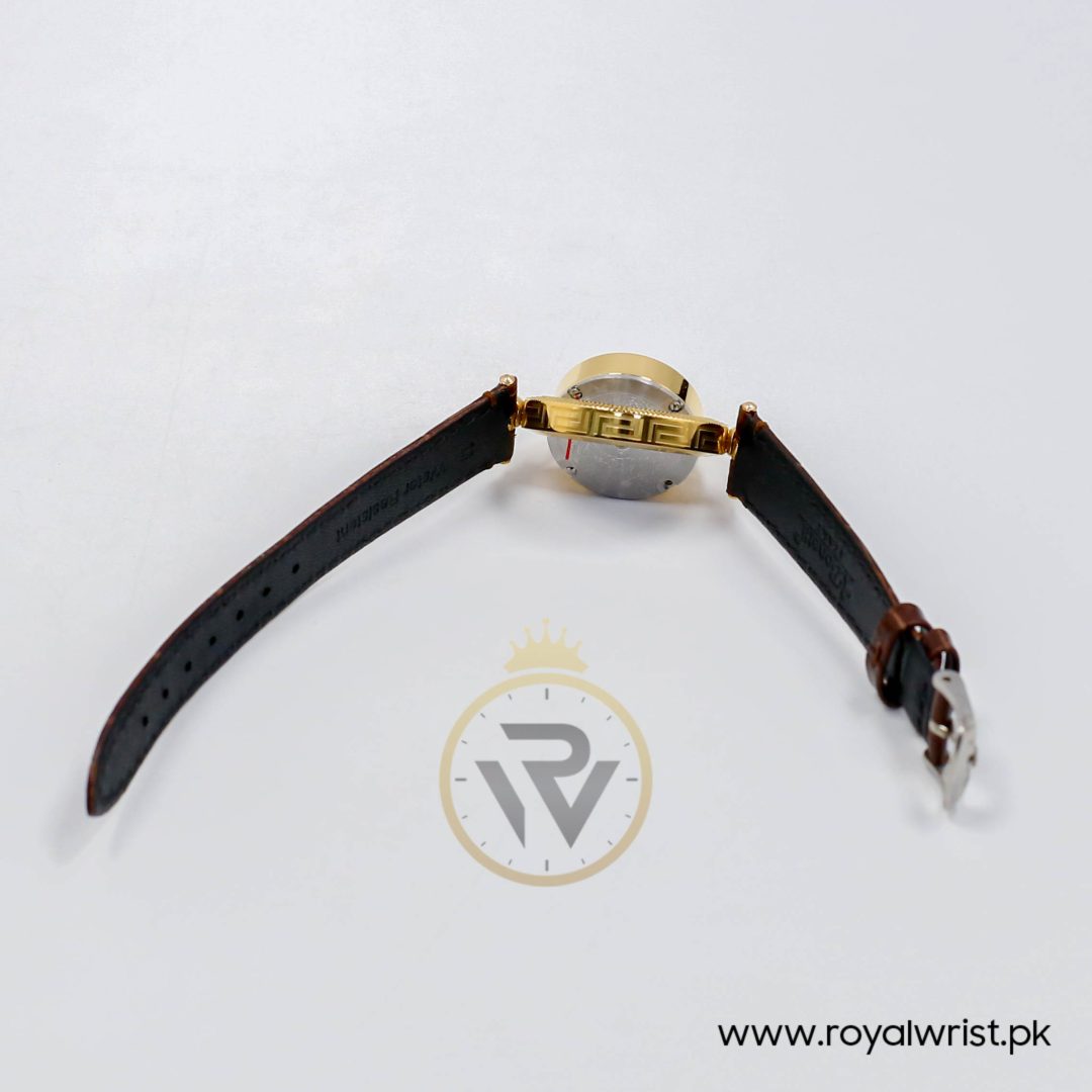 Versace Women’s Quartz Swiss Made Dark Brown Leather Strap Red Dial 34mm Watch VE7901223 (Like New) - Image 10
