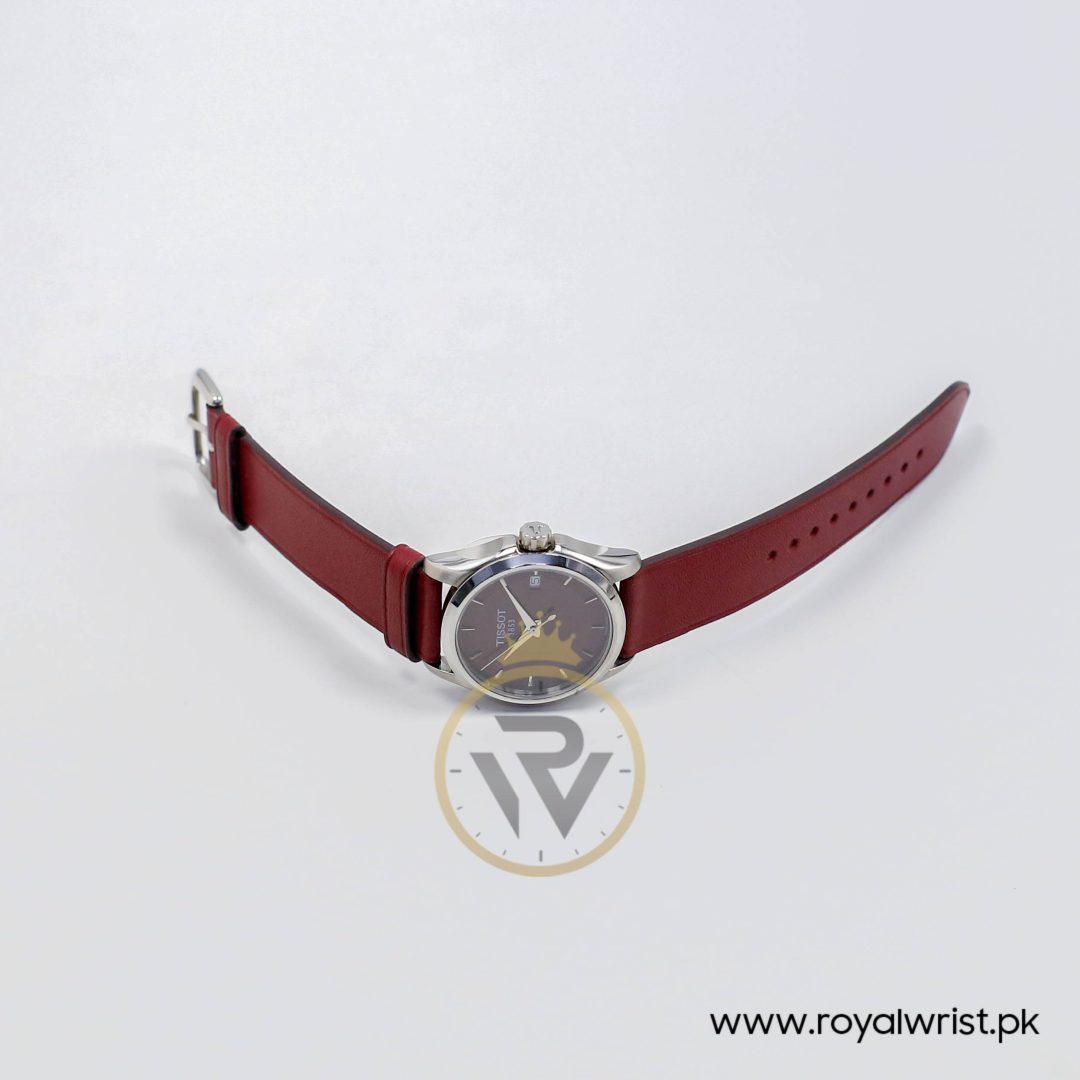 Tissot Women’s Quartz Swiss Made Red Leather Strap Maroon Dial 33mm Watch T035.210.16.371.00 (Like New) - Image 4