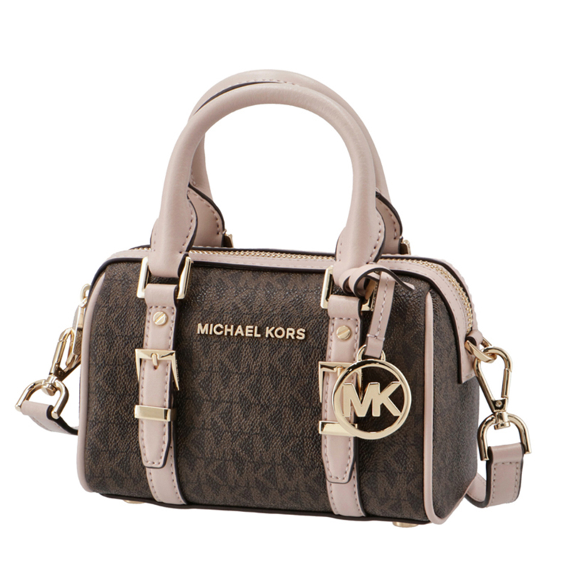 Michael Kors Bedford Legacy Extra-Small Logo Duffle Crossbody Bag – Vanilla / Acorn Signature 32F9G06C0B