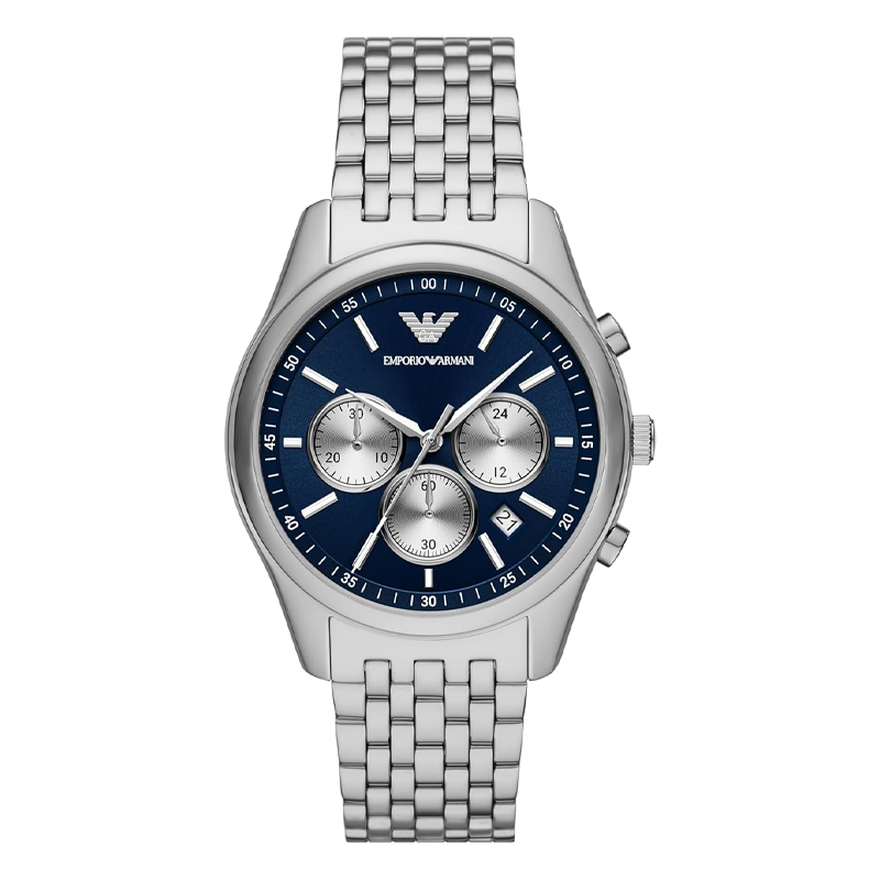 Emporio Armani Men’s Quartz Silver Stainless Steel Blue Dial 41mm Watch AR11582
