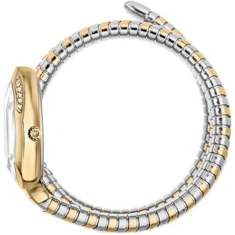 Just Cavalli Glam Evo 5 Serpente Blue Dial Two Tone Steel Strap Watch for Women - JC1L227M0085