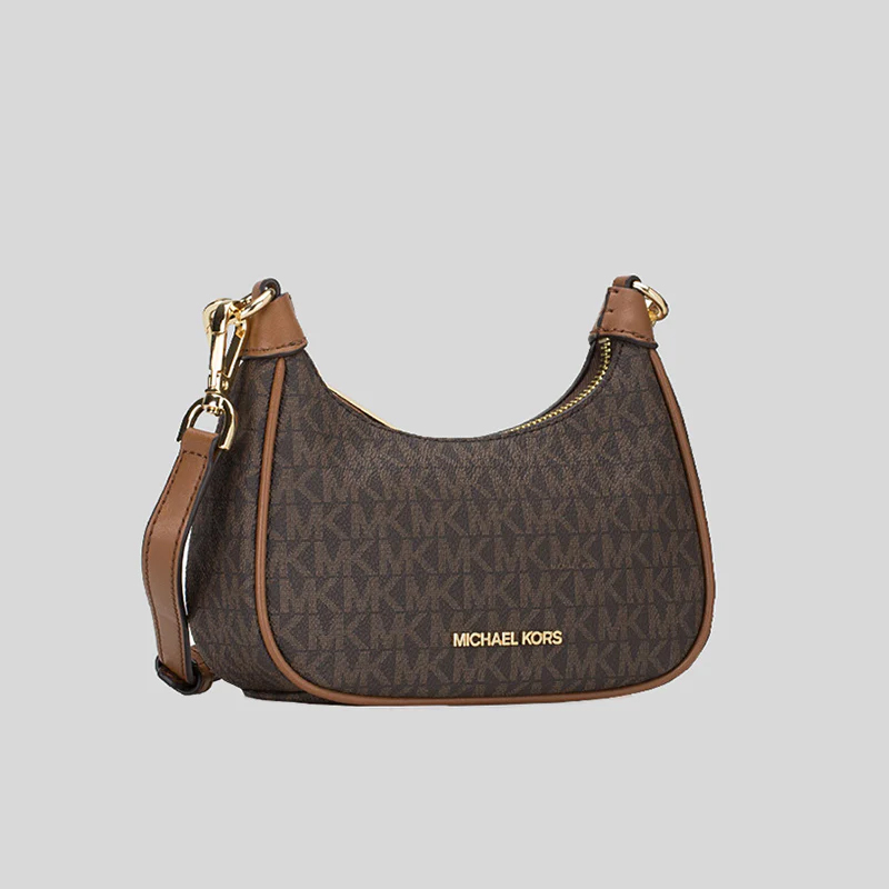 Michael Kors Cora Mini Zip Pouchette / Crossbody – Dark Brown Signature Logo (Size: W:19cm H:11cm D:5cm) 35R3G4CC1B - Image 2