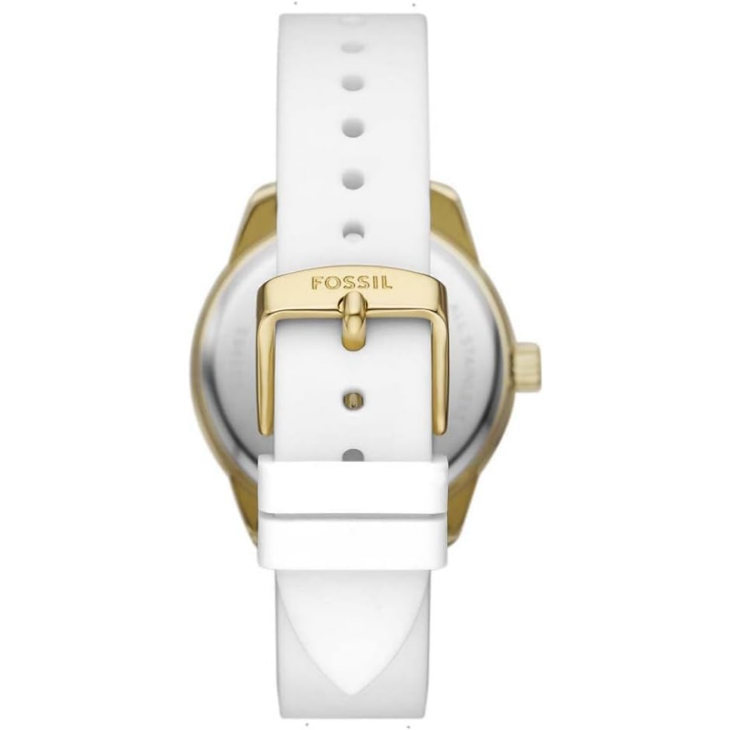 Fossil Women’s Quartz White Silicone Strap White Dial 38mm Watch BQ3965 (Without Tag) - Image 3