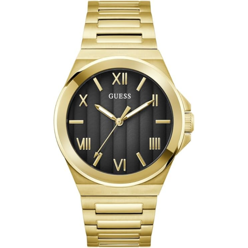 Guess Men's Quartz Gold Stainless Steel Black Dial 44mm Watch GW0789G2