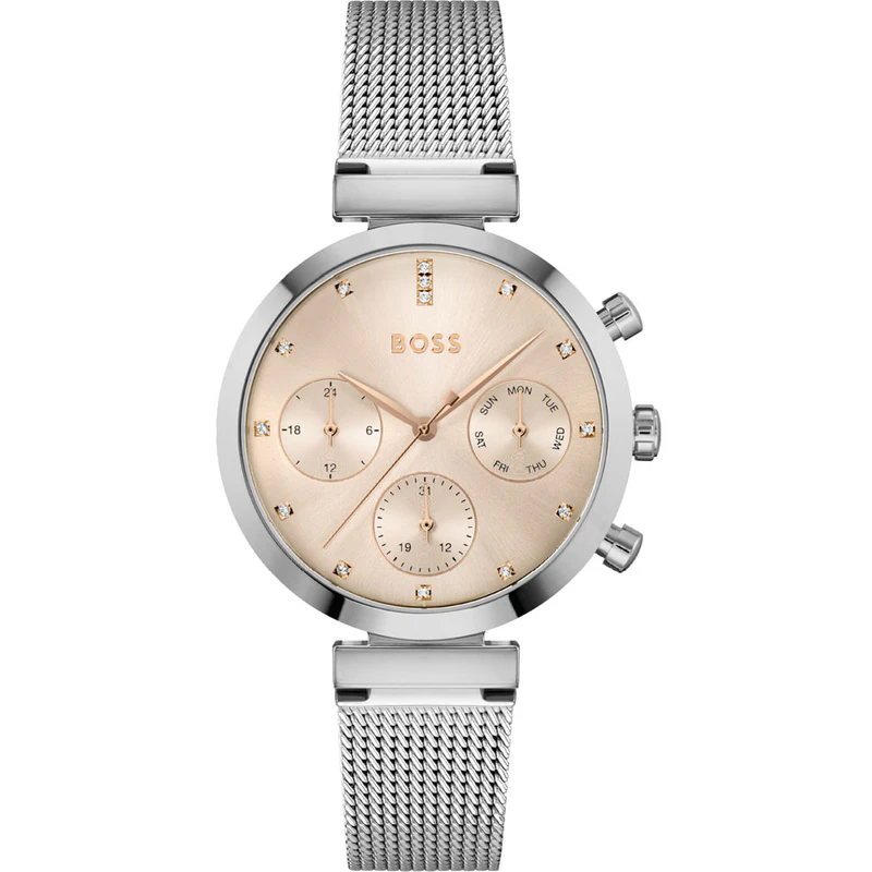 Hugo Boss Women’s Quartz Silver Stainless Steel Beige Dial 36mm Watch 1502625