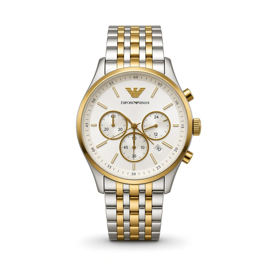 Emporio Armani Men’s Quartz Two-tone Stainless Steel Champagne Dial 41mm Watch AR11603
