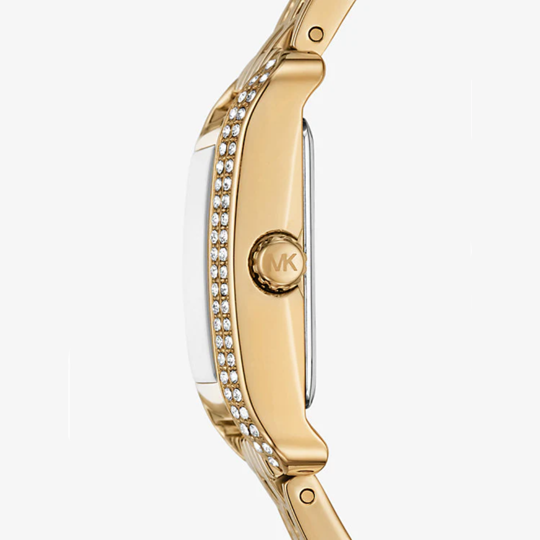 Michael Kors Women’s Quartz Gold Stainless Steel White Dial 20mm Watch MKO1034