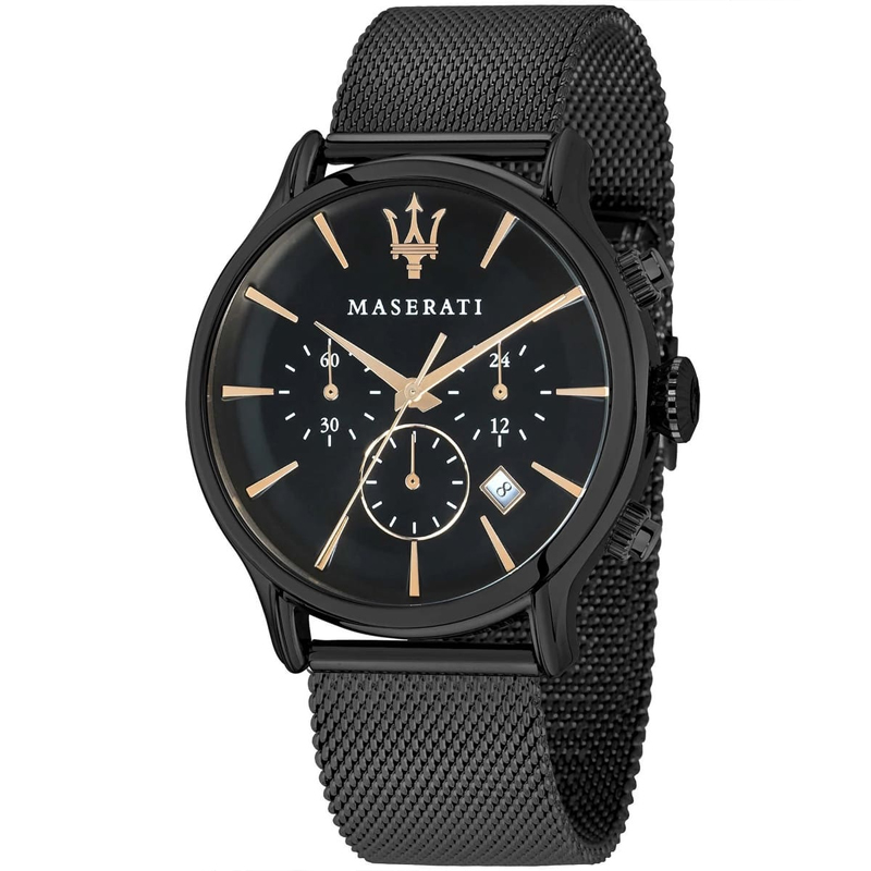 Maserati Men’s Chronograph Quartz Black Stainless Steel Black Dial 42mm Watch R8873618006