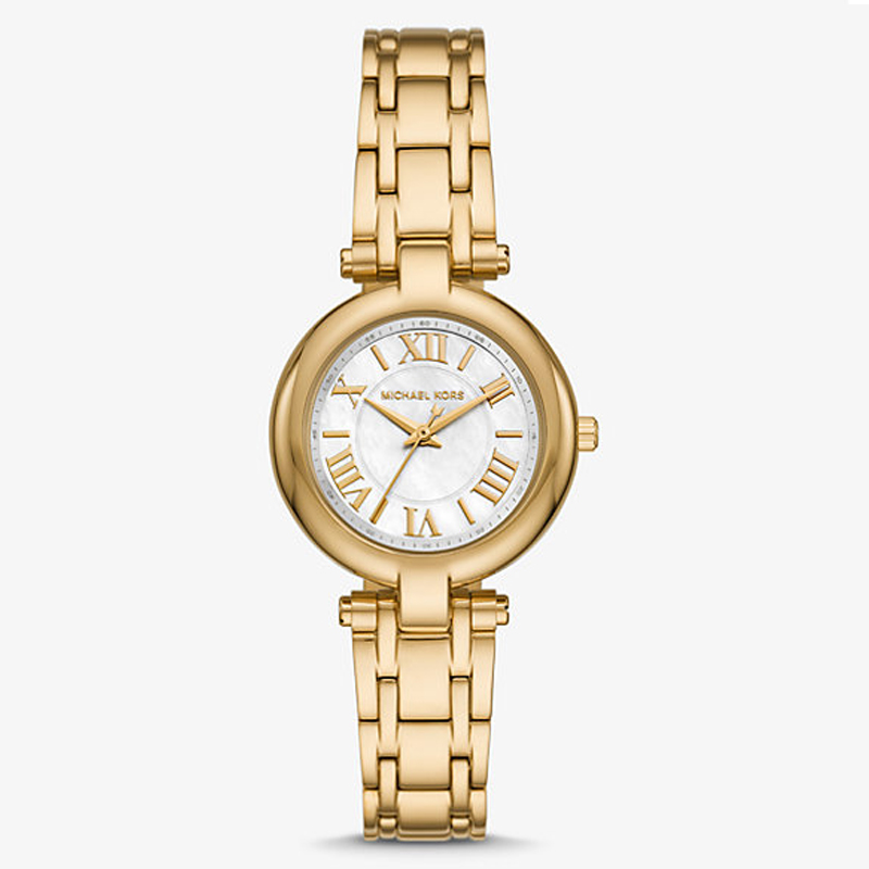 Michael Kors Women’s Quartz Gold Stainless Steel Mother Of Pearl Dial 30mm Watch MKO1083 (Without Tag)