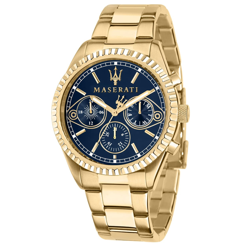 Maserati Men’s Quartz Gold Stainless Steel Blue Dial 43mm Watch R8853100026